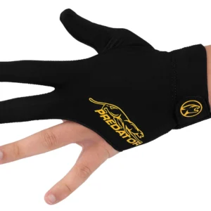 Predator Second Skin Black & Yellow Billiard Glove with Closed Fingers - Left Hand