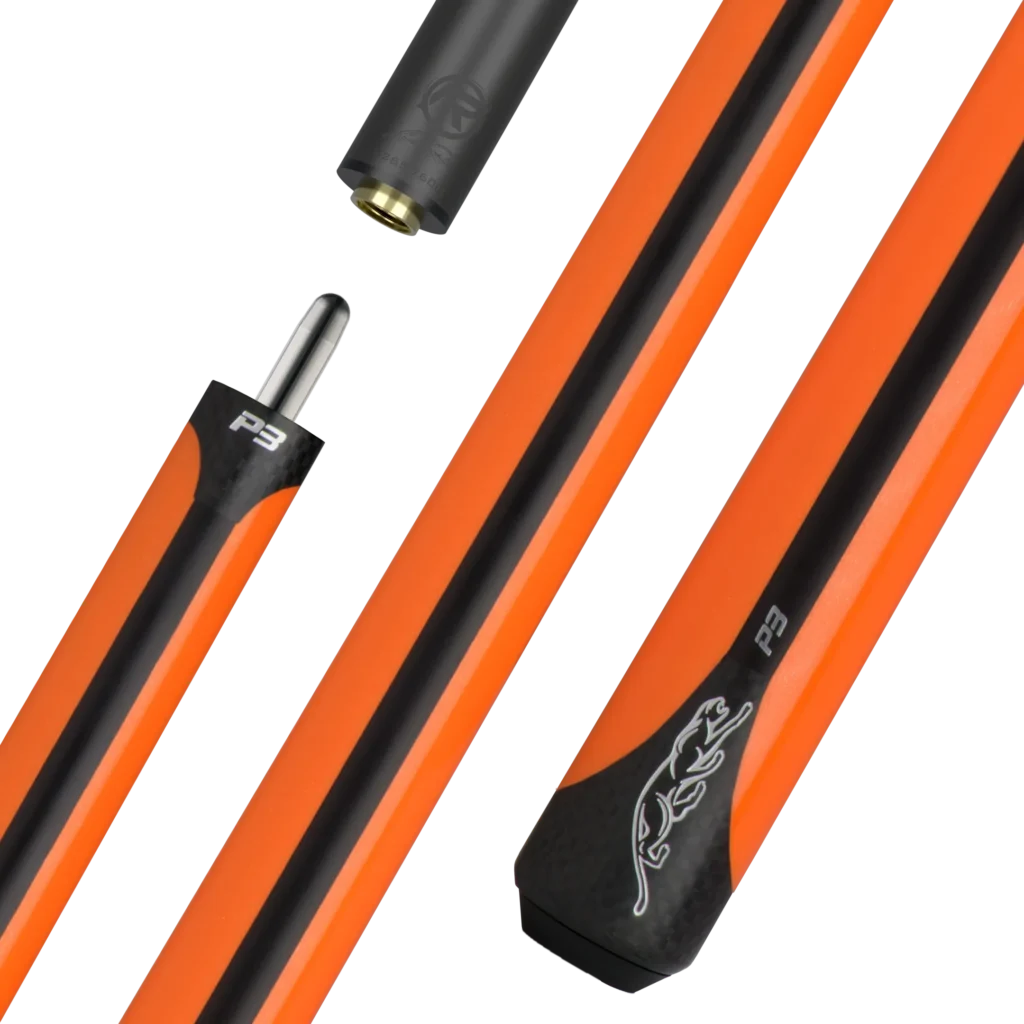 predator p3 flare orange pool cue, predator flare orange no wrap, p3 flare orange cue